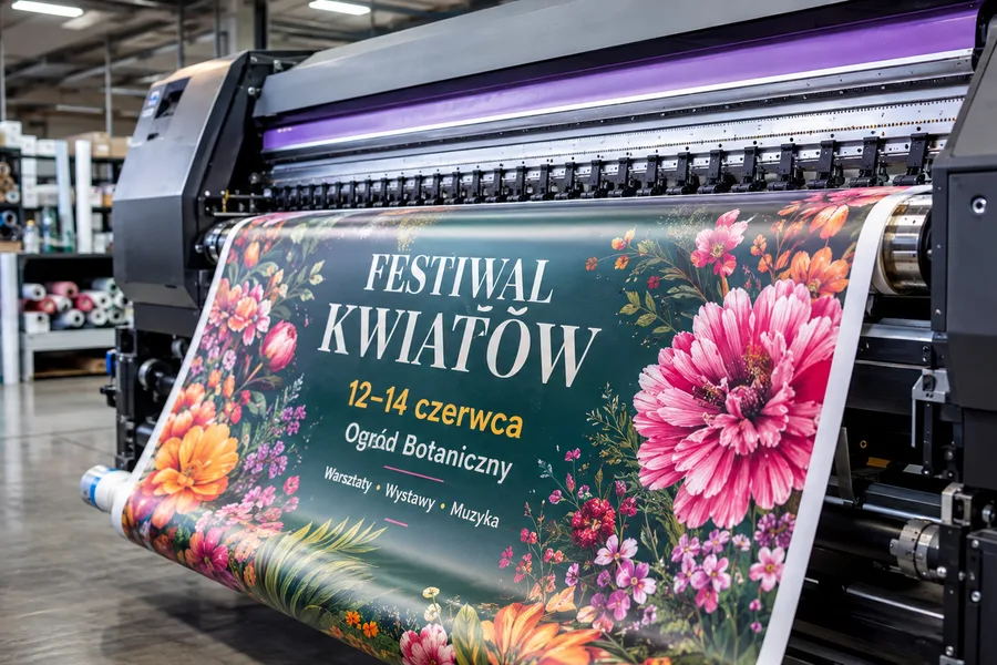Druk plakatu festiwal kwiatów, druk wielkoformatowy Wrocław