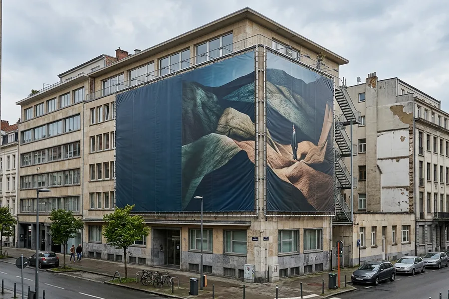Large format advertising on building, large format printing Wrocław